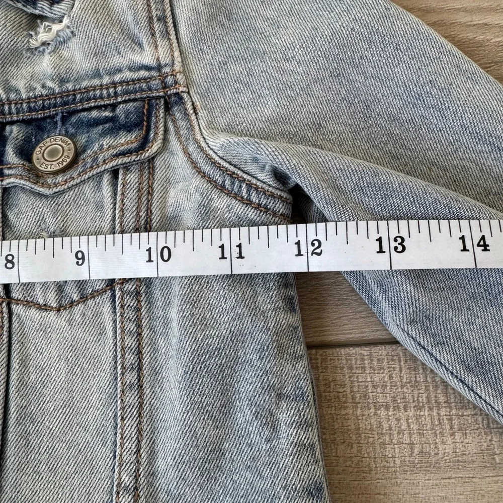 Baby Gap Denim Jacket Toddler 5 Years Light Wash Distressed Trucker